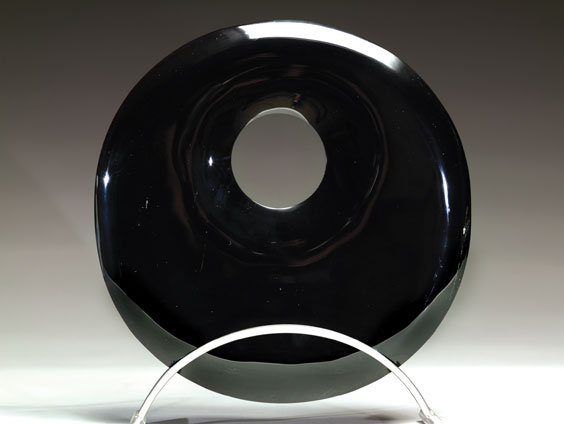 Appraisal: DECORATIVE POLISHED BLACK OBSIDIAN SCULPTURE Chihuahua Mexico Obsidian is a