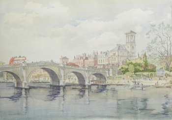 Appraisal: Kenneth H Holmes British b Old Putney Bridge Watercolor on