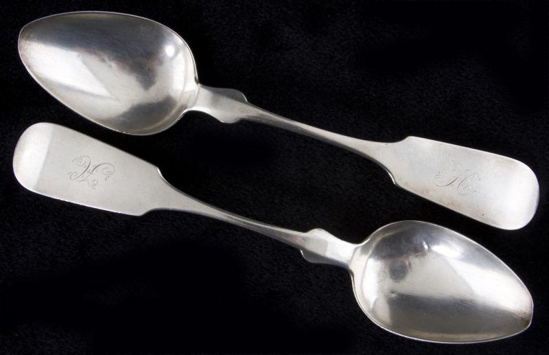 Appraisal: Two Coin Silver Spoons by B Dupuy Raleigh NC each