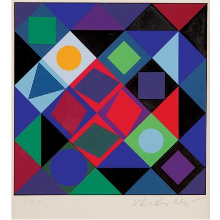 Appraisal: Victor Vasarely COMPOSITION Color screenprint Estimate -