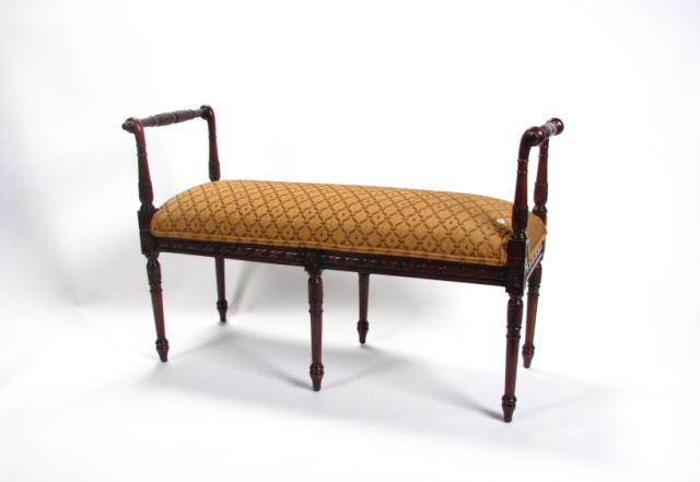 Appraisal: Louis XVI Style French Bench with ornate decorative carvings and