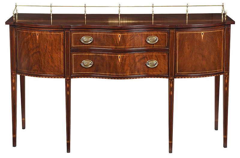 Appraisal: Federal Style Inlaid Mahogany Sideboard branded mark for Henkel-Harris Virginia