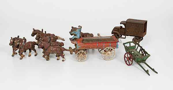 Appraisal: Cast Iron Farm Toys and Moving Van American A group