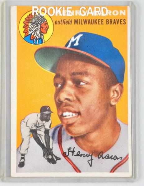 Appraisal: Topps Rookie Henry Aaron Baseball Card Description No in a