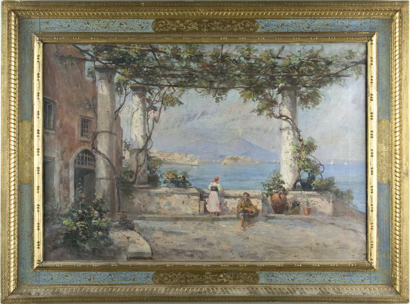 Appraisal: Neapolitan School View of Mt Vesuvius th c oil on