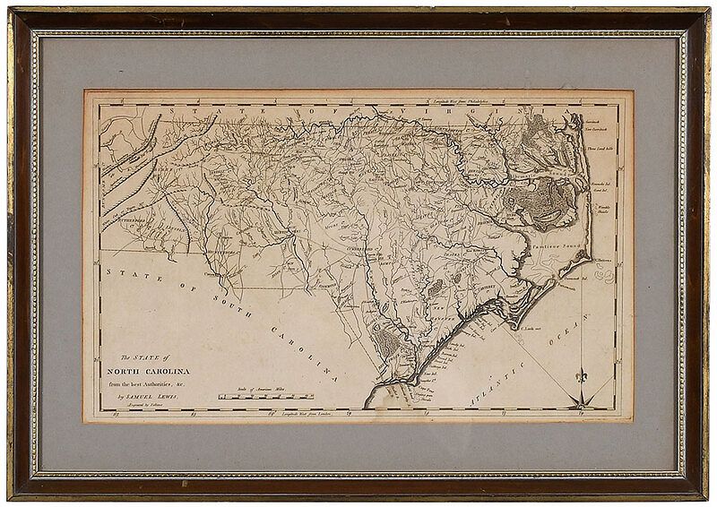 Appraisal: Lewis - Map of North Carolina Samuel Lewis ca The