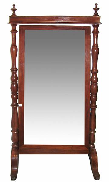 Appraisal: A large mahogany cheval mirror height ft in width in