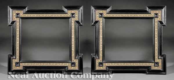 Appraisal: A Pair of American Aesthetic Ebonized and Gilt Embossed Frames