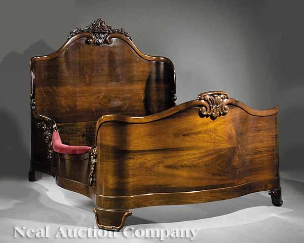 Appraisal: A Very Fine American Rococo Carved and Laminated Rosewood Bed