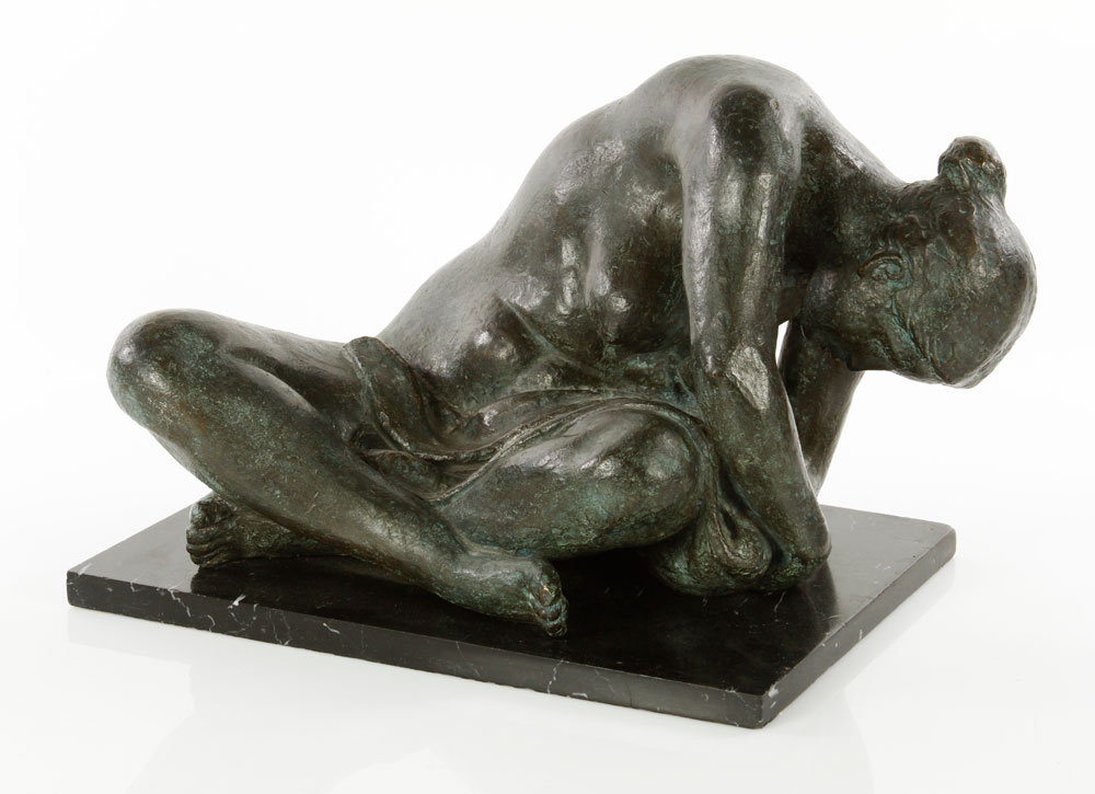 Appraisal: - Castaneda Reclining Woman Bronze Felipe Castaneda b reclining woman