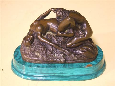 Appraisal: EROTIC BRONZE GROUP OF TWO FEMALE NUDES after Lambeaux Joseph