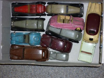 Appraisal: Ten mainly early Dinky cars and Dublo Ford Prefect P-F