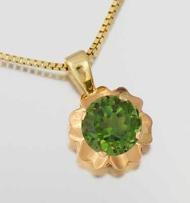 Appraisal: A Ladies' k Gold and Tourmaline Pendant on Chain k