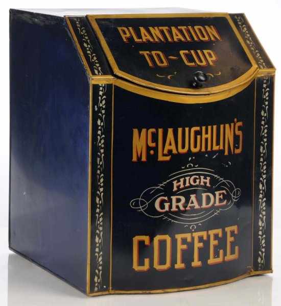 Appraisal: McLaughlin s High Grade Coffee Bin Description Bold look lift