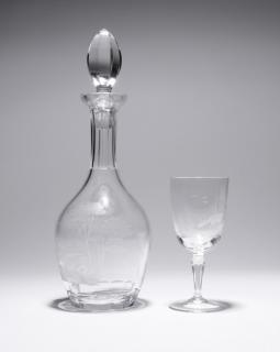 Appraisal: A Rowland Ward Ltd decanter and crystal stems Circa s