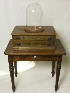 Appraisal: Pine Table together with a Brooks Spool Cabinet together with