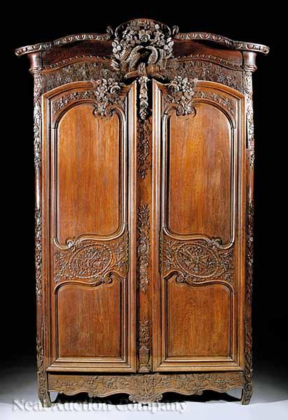 Appraisal: A Louis XVI Carved Oak Wedding Armoire late th c