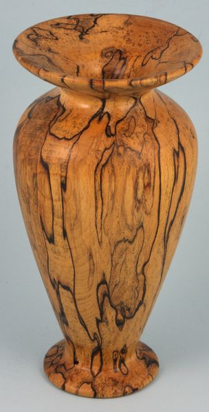 Appraisal: Mel Lindquist - yellow birch wood vase c h good