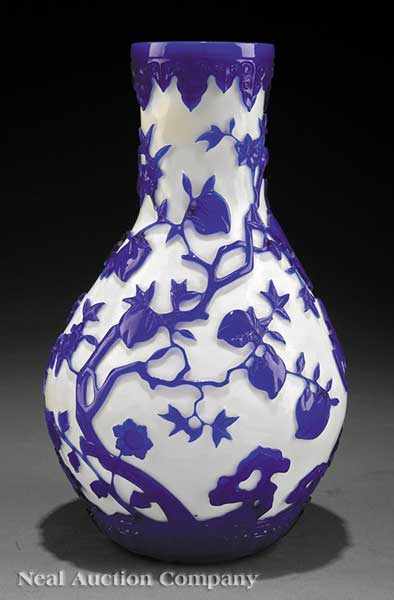 Appraisal: A Chinese Beijing Glass Bottle Vase probably early th c