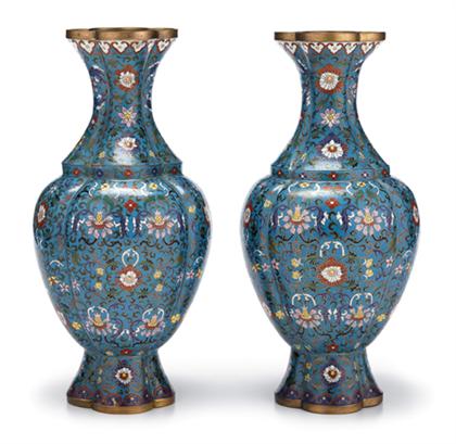 Appraisal: Large and impressive pair of Chinese gilt-metal and cloisonne floor