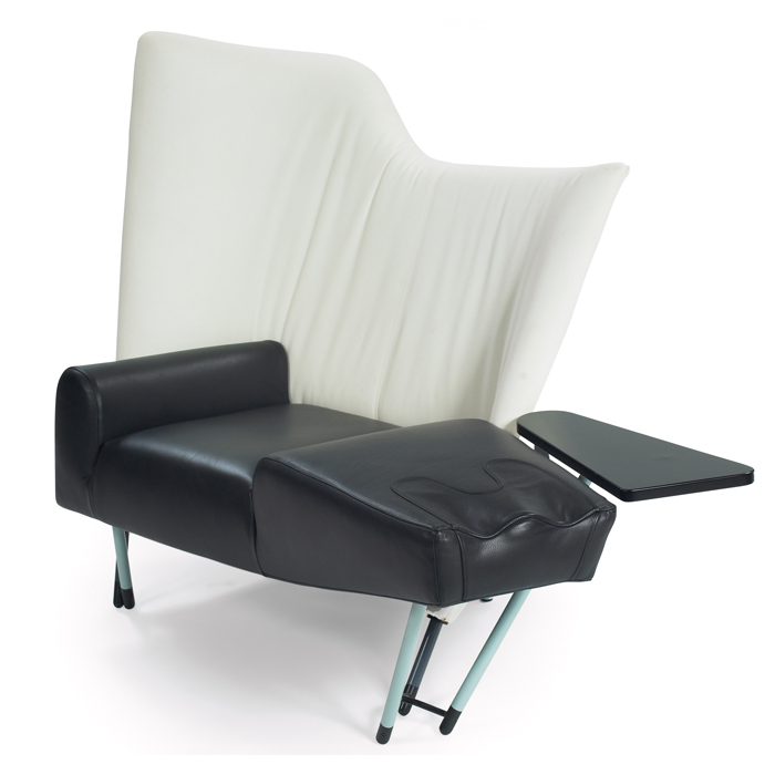 Appraisal: Paolo Deganello ''Torso'' chaise by Cassina original black leather seat