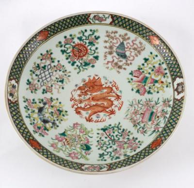 Appraisal: A famille rose circular dish late th Century painted a