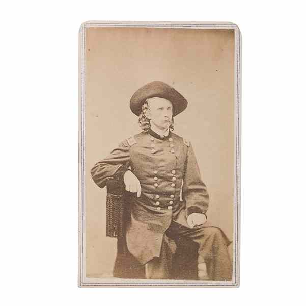 Appraisal: George A Custer CDV A period copy CDV of George