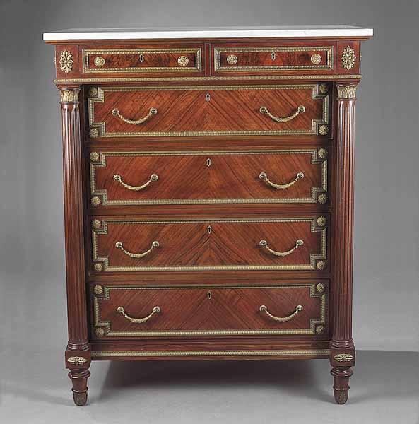 Appraisal: A Louis XVI-Style Mahogany and Ormolu Meuble d'Appui early th