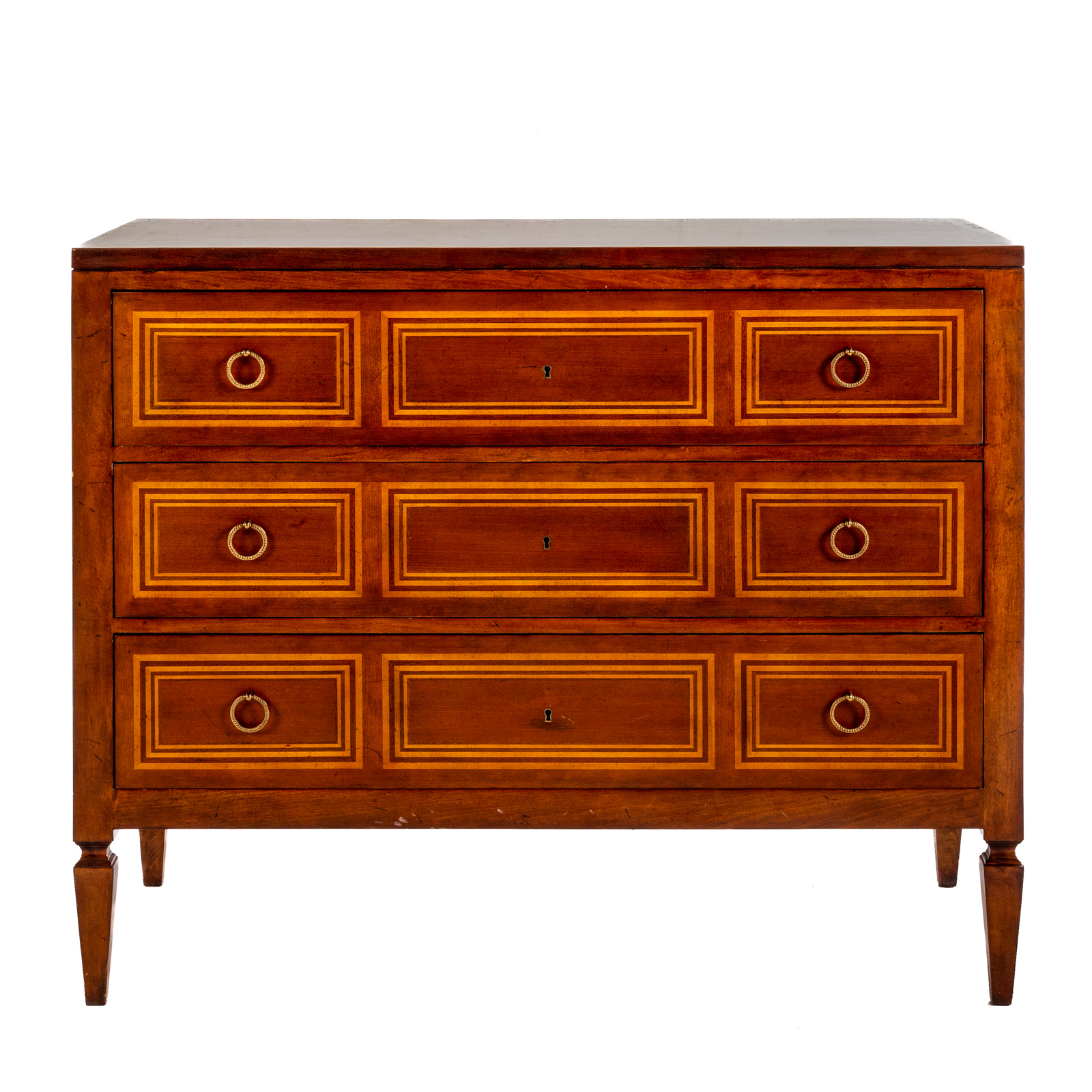 Appraisal: CONTEMPORARY MAHOGANY INLAID CHEST th century with banded inlaid top