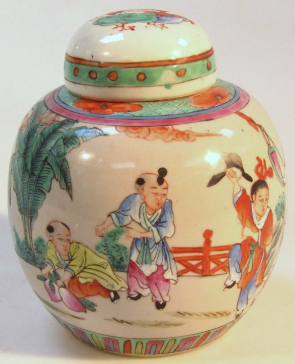 Appraisal: An early Chinese pottery ginger jar and cover the bulbous