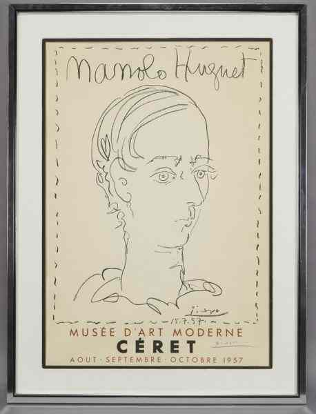 Appraisal: Pablo Picasso color lithograph ''Manolo Huguet- Musee d'Art Moderne-Ceret'' from