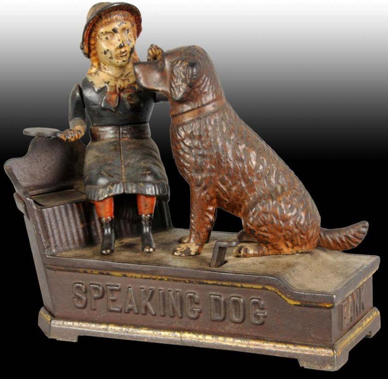 Appraisal: Cast Iron Speaking Dog Mechanical Bank Description All original Works