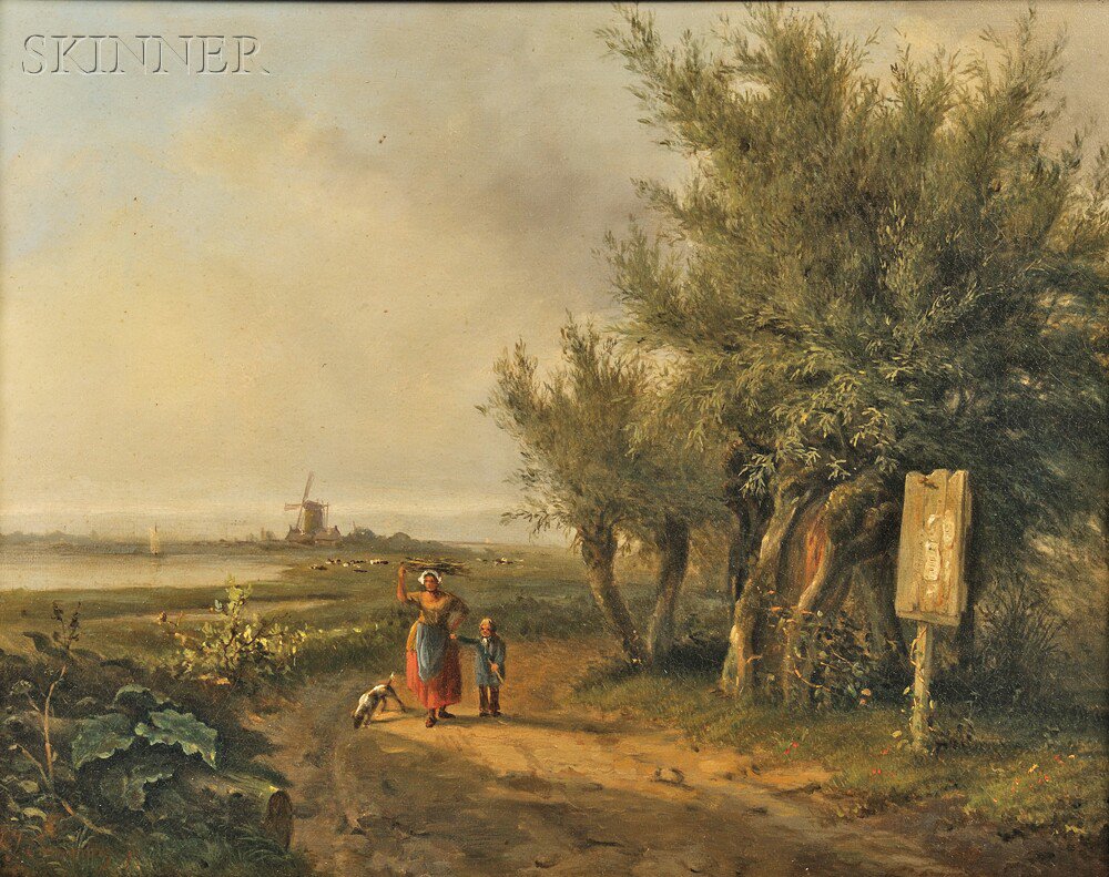 Appraisal: Abraham Johannes Couwenberg Dutch - Summer Landscape with a Peasant