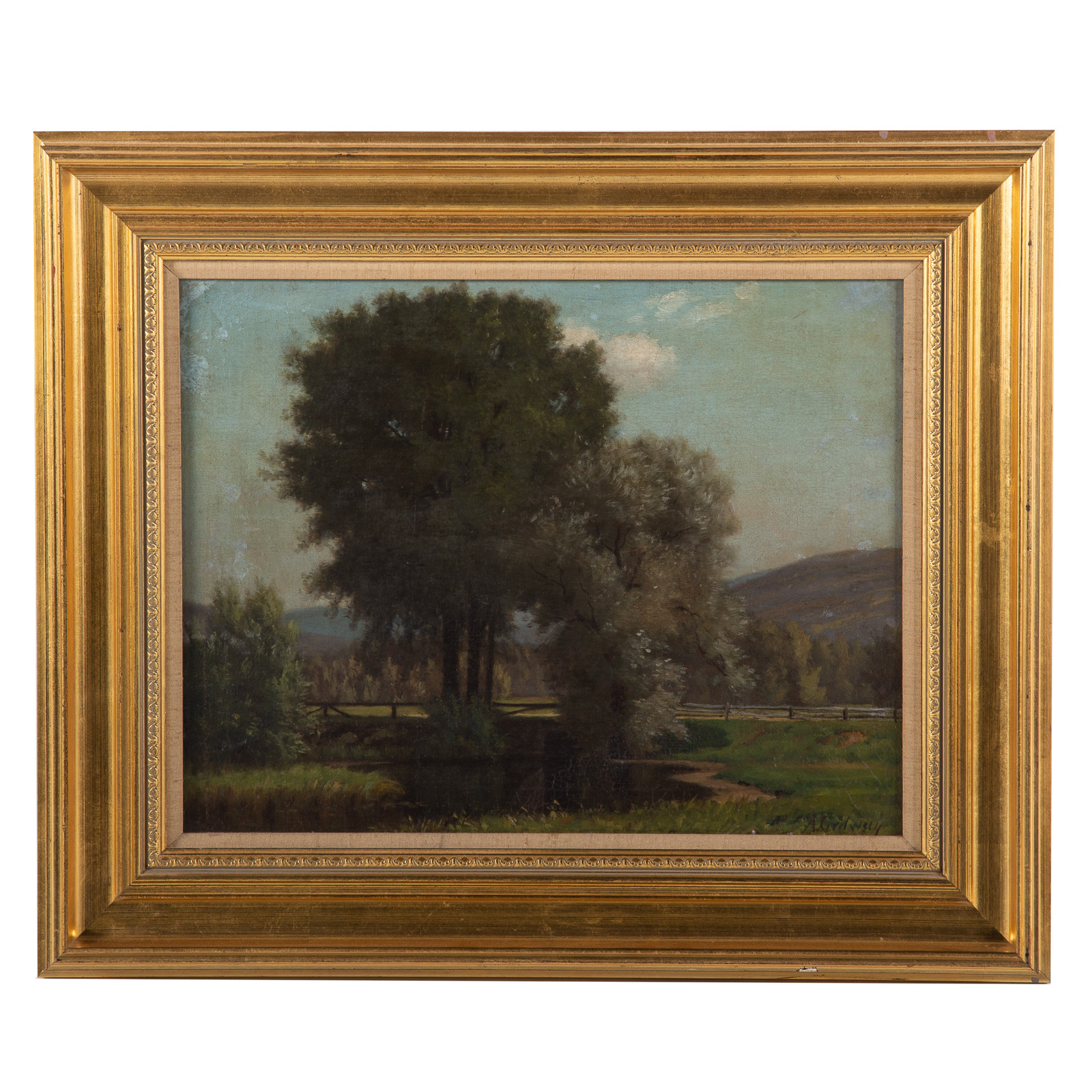 Appraisal: ALFRED ORWAY TRANQUIL LANDSCAPE OIL ON CANVAS American - Signed