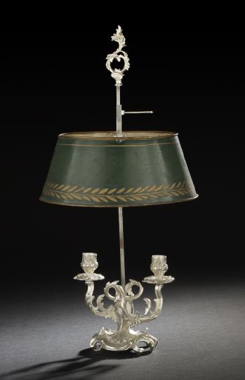 Appraisal: Attractive French Two-Light Bouillotte Lamp of diminutive size in the