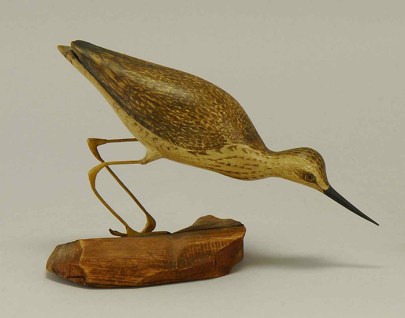 Appraisal: EARLY DECORATIVE YELLOWLEGS CARVINGFrom Cape Cod Massachusetts Maker unknown In