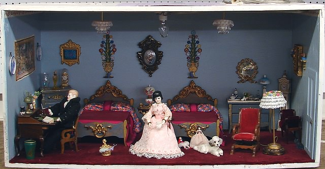 Appraisal: Diorama Grandparent's Bedroom These grandparents love dogs and grandpa needs