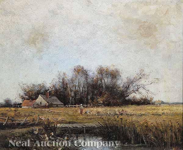 Appraisal: William Henry Harry Hilliard American Indiana - Pastoral Scene oil