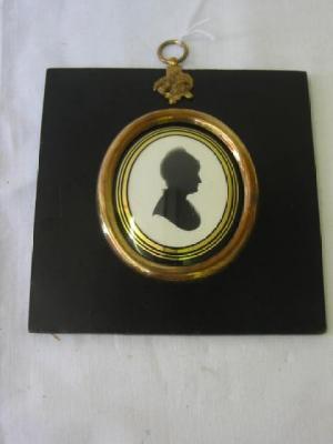 Appraisal: JOHN MIERS A Lady oval silhouette profile to the right