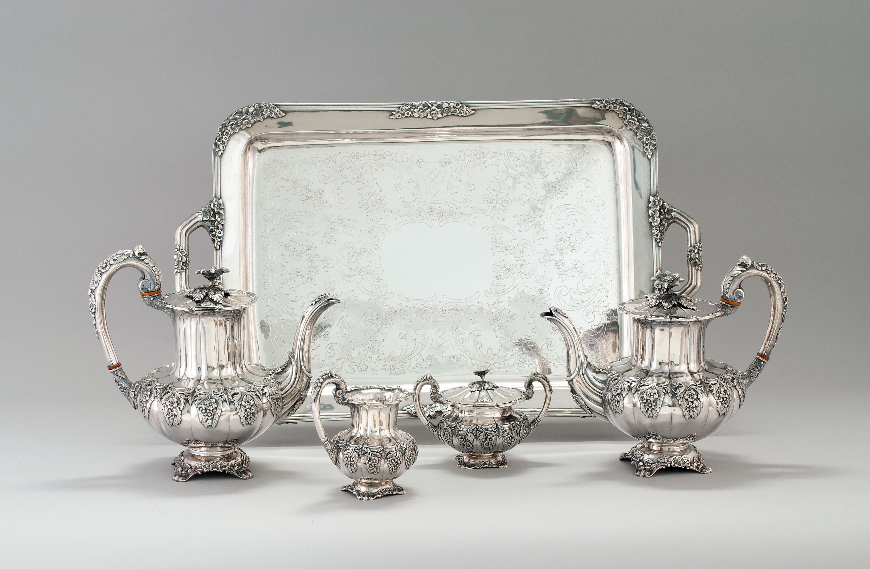 Appraisal: FIVE-PIECE STERLING SILVER TEA AND COFFEE SET BY WILHELM LUDWIG