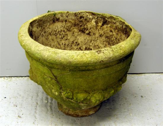 Appraisal: th century round composite planter decorated with festoons diameter h