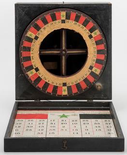 Appraisal: Roulette Style Trade Stimulator in Wood Box with Layout in