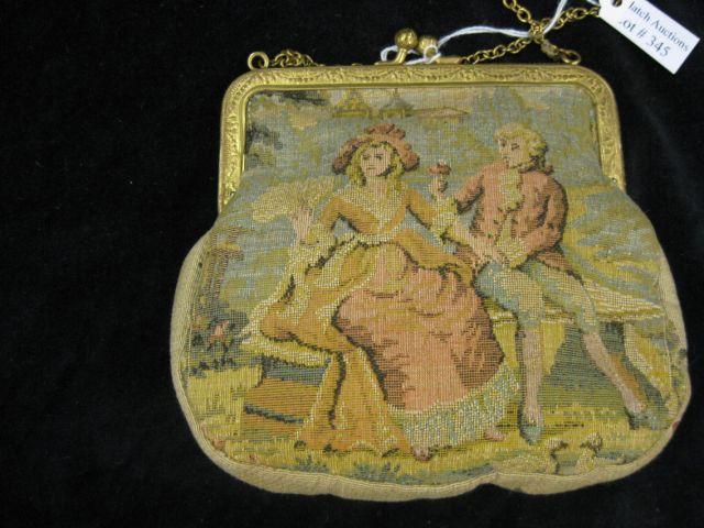 Appraisal: French Tapestry Evening Bag courting scene