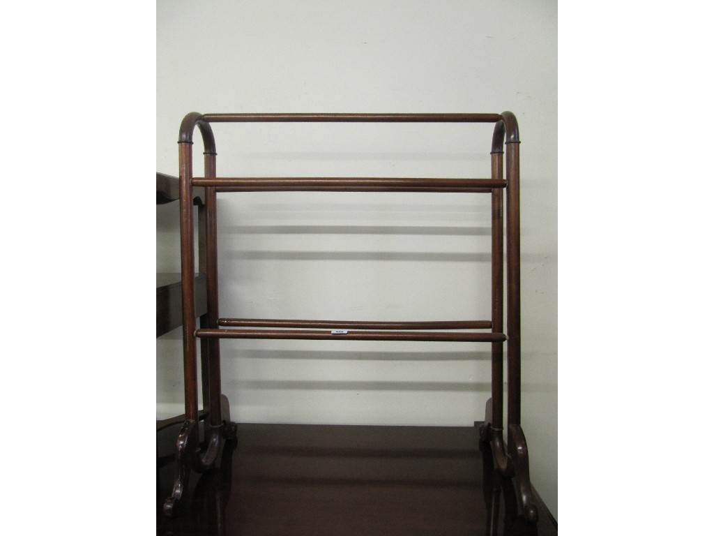 Appraisal: Mahogany towel rail