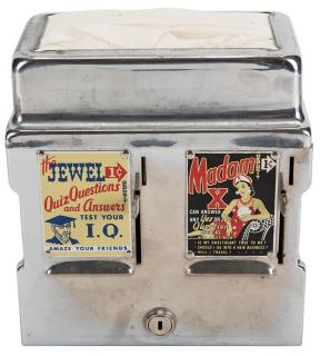 Appraisal: Cent Napkin Holder and Fortune Telling Machine Circa Chrome plated