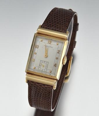 Appraisal: A Gentleman's Vintage Wristwatch by Hamilton k yellow gold rectangular