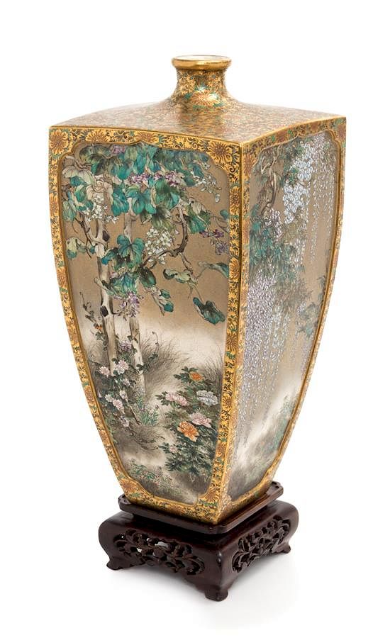 Appraisal: A Fine Japanese Satsuma Vase Height inches A Fine Japanese