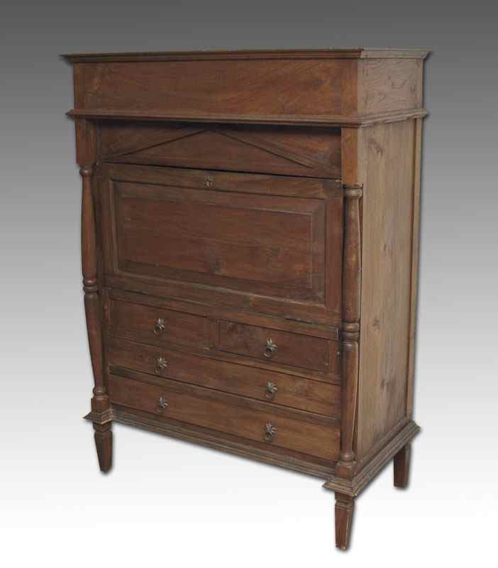 Appraisal: TH C COUNTRY FRENCH ABATTANT SECRETAIRE Fall front with support