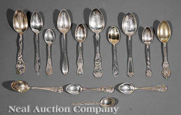 Appraisal: A Group of Antique and Vintage American Sterling Silver Souvenir