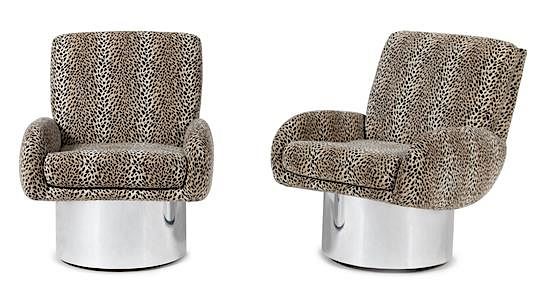 Appraisal: A Pair of Leon Rosen Pace Swivel Chairs Height x